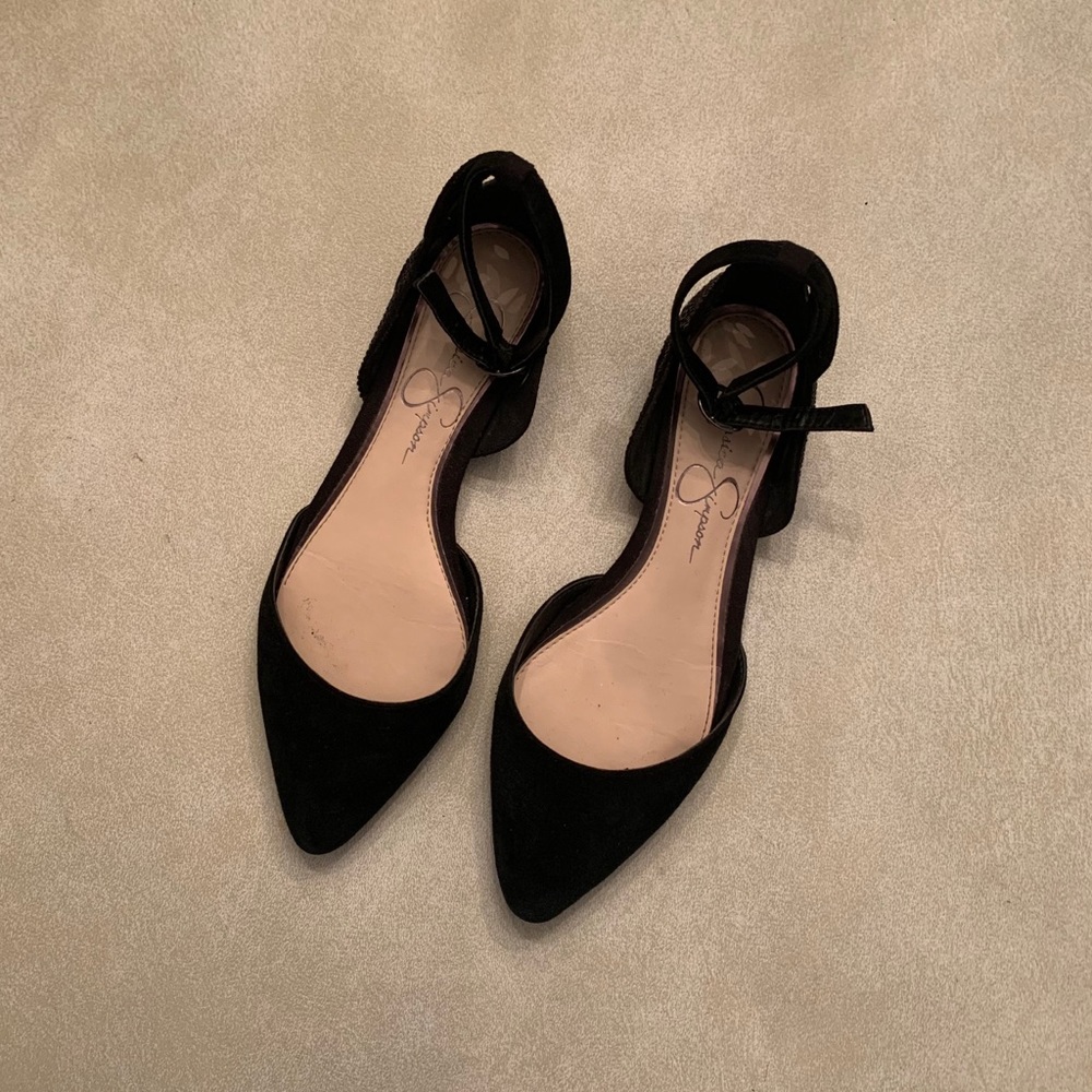 jessica simpson // black suede flats